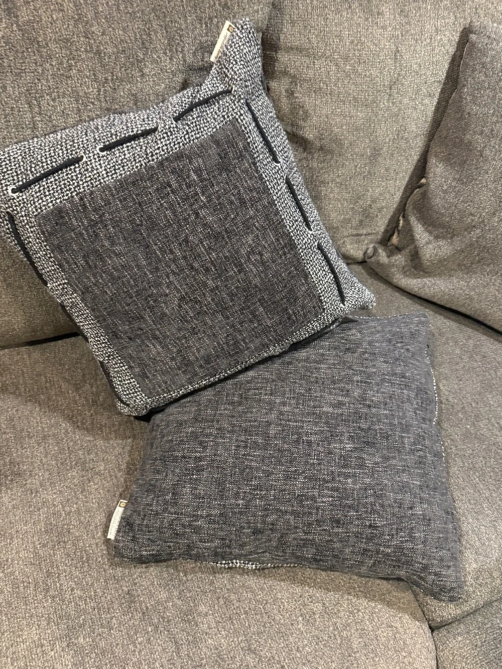 HiEnd Accents Tweed and Chenille pillow Covers Set of two